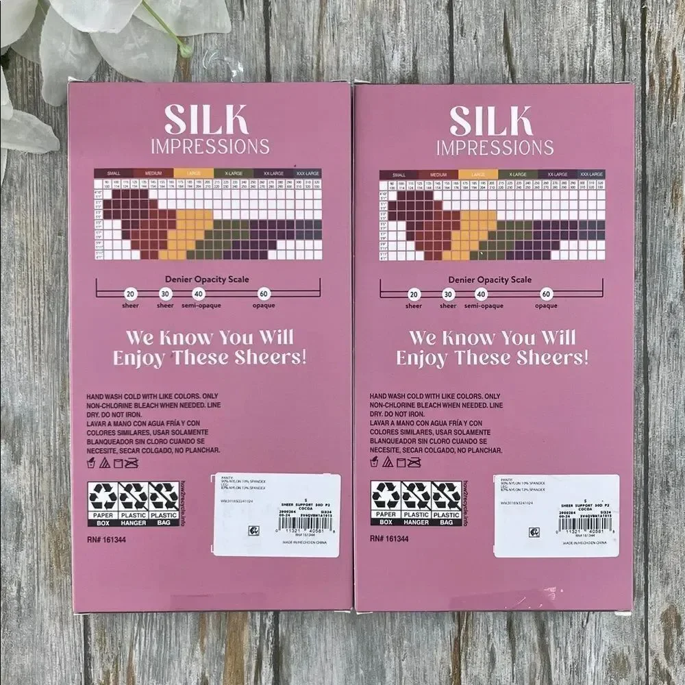 Silk Impressions Shimmer Sheer Pantyhose Stockings 30 Denier Sheer 2, 2-Packs S